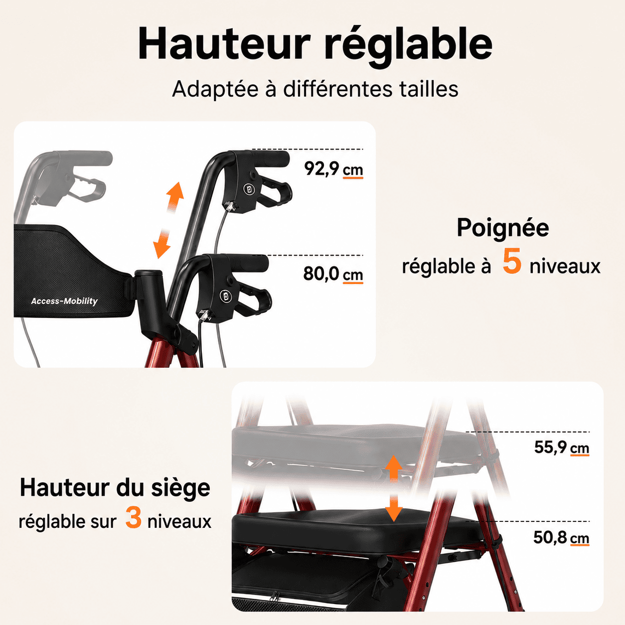 Déambulateur Rollator 4 Roues