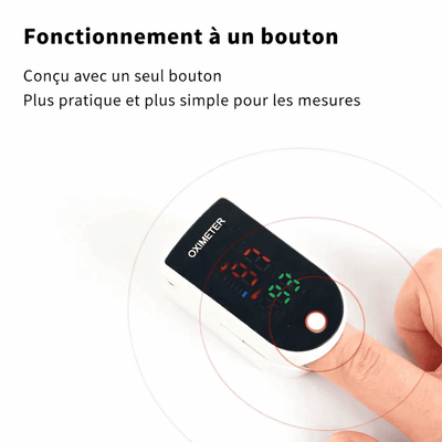 Oxymètre de Pouls au Doigt – Mesure SpO2 & Fréquence Cardiaque