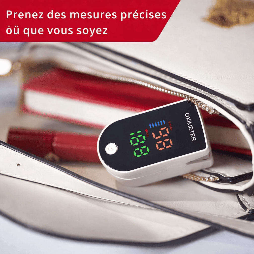 Oxymètre de Pouls au Doigt – Mesure SpO2 & Fréquence Cardiaque