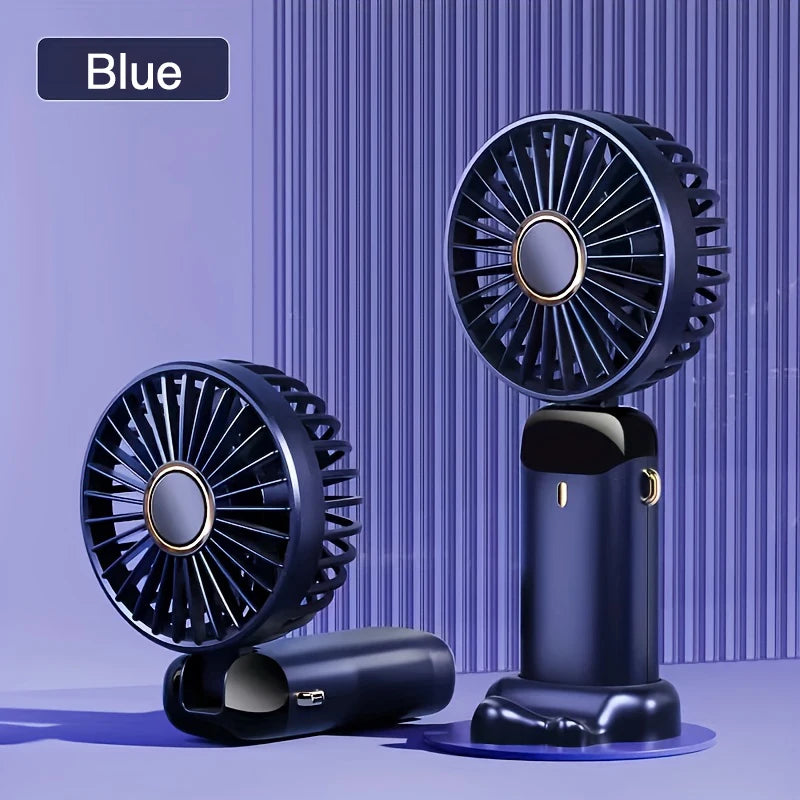 Mini Ventilateur Portable Rechargeable USB – Pliable, LED & 5 Vitesses