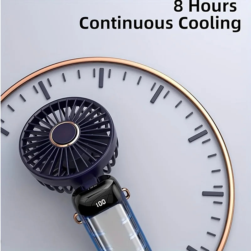 Mini Ventilateur Portable Rechargeable USB – Pliable, LED & 5 Vitesses