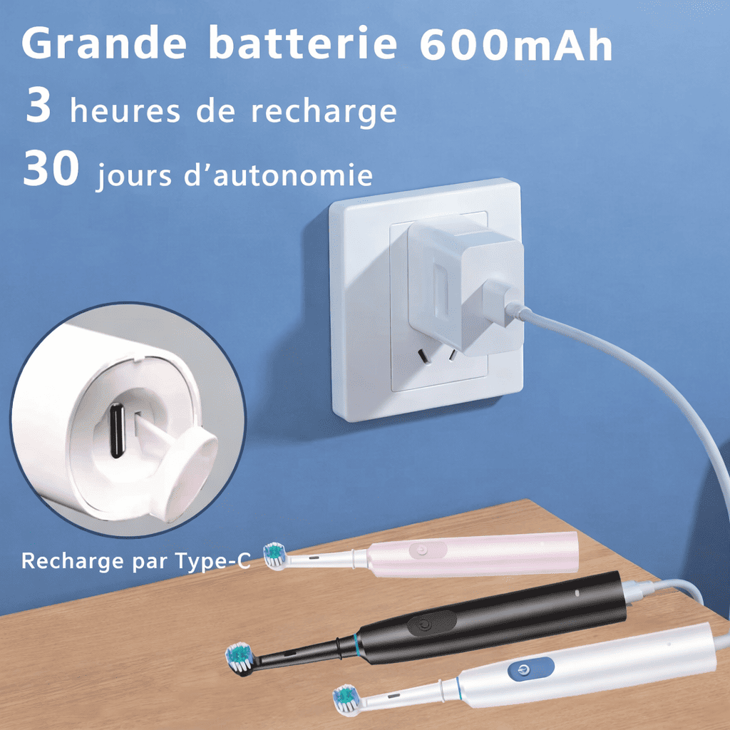 Brosse à Dents Électrique – Blancheur & Hygiène Optimale