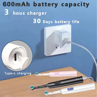Brosse à Dents Électrique Rechargeable – 5 Modes - 8 Têtes incluses