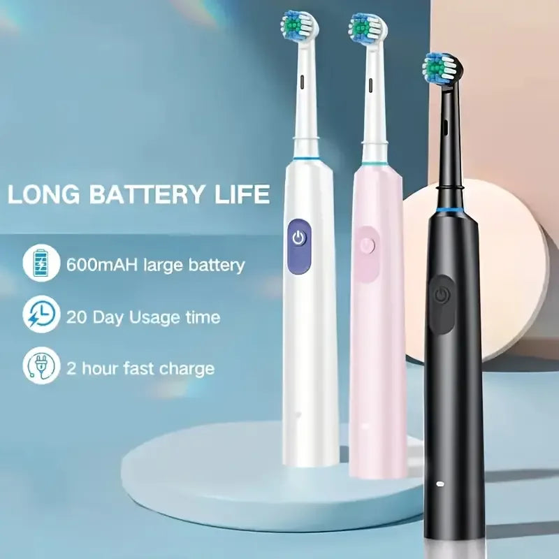 Brosse à Dents Électrique Rechargeable – 5 Modes - 8 Têtes incluses