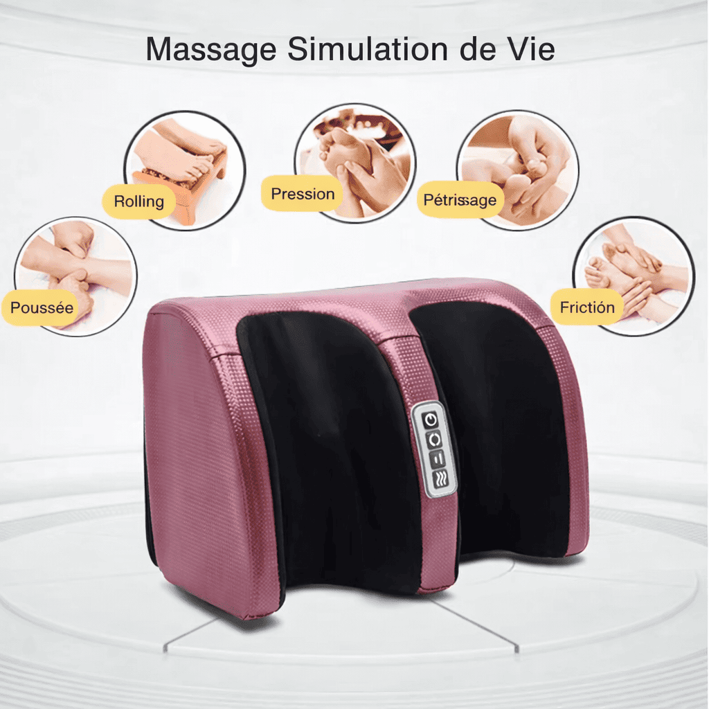 Masseur de Pieds Électrique 3D Shiatsu Chauffant – 12 Têtes Rotatives