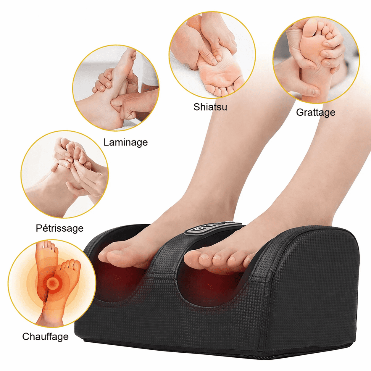 Masseur de Pieds Électrique 3D Shiatsu Chauffant