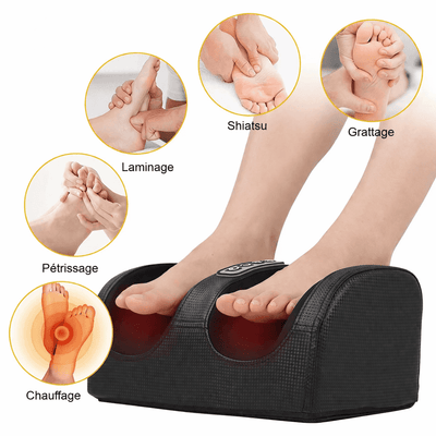 Masseur de Pieds Électrique 3D Shiatsu Chauffant – 12 Têtes Rotatives