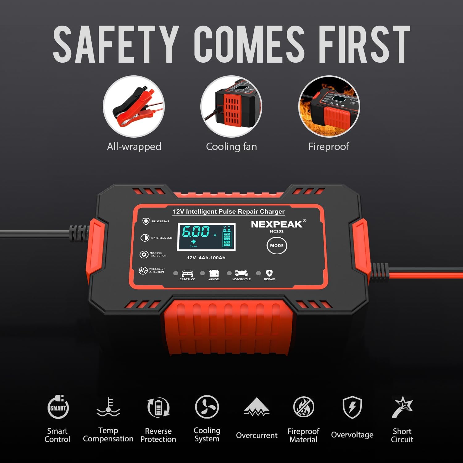 Chargeur Batterie Voiture 12V 6A