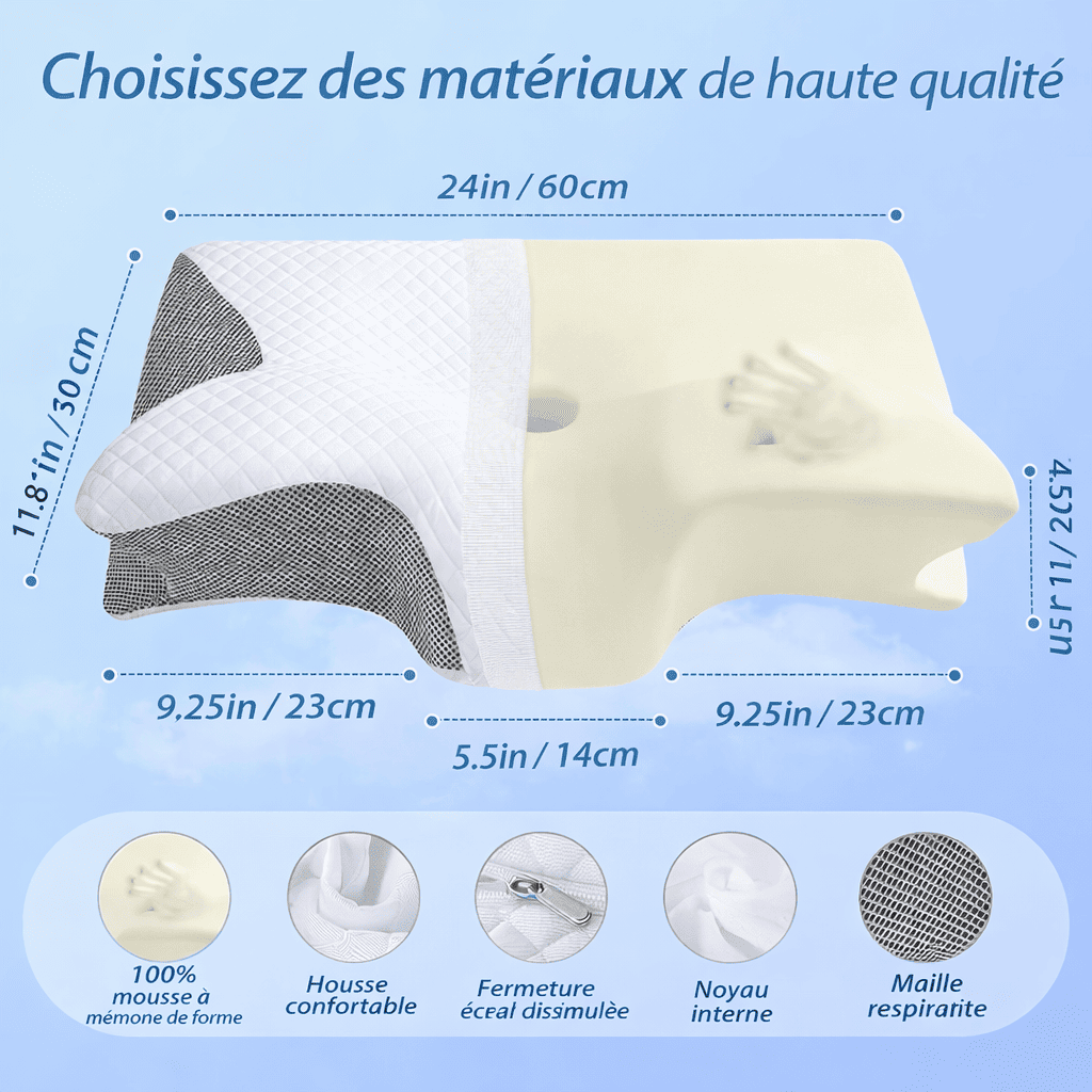 Oreiller Cervical Orthopédique à Mémoire de Forme