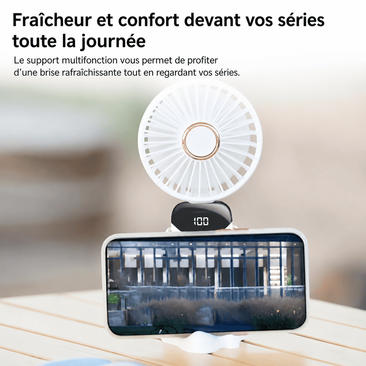Mini Ventilateur Portable Rechargeable USB – Pliable, LED & 5 Vitesses