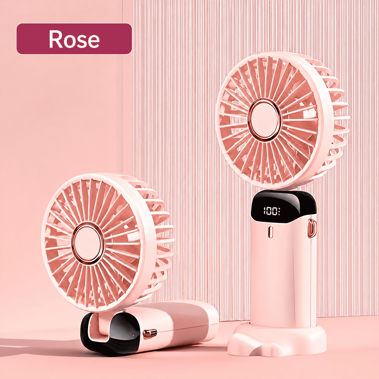 Mini Ventilateur Portable Rechargeable USB – Pliable, LED & 5 Vitesses