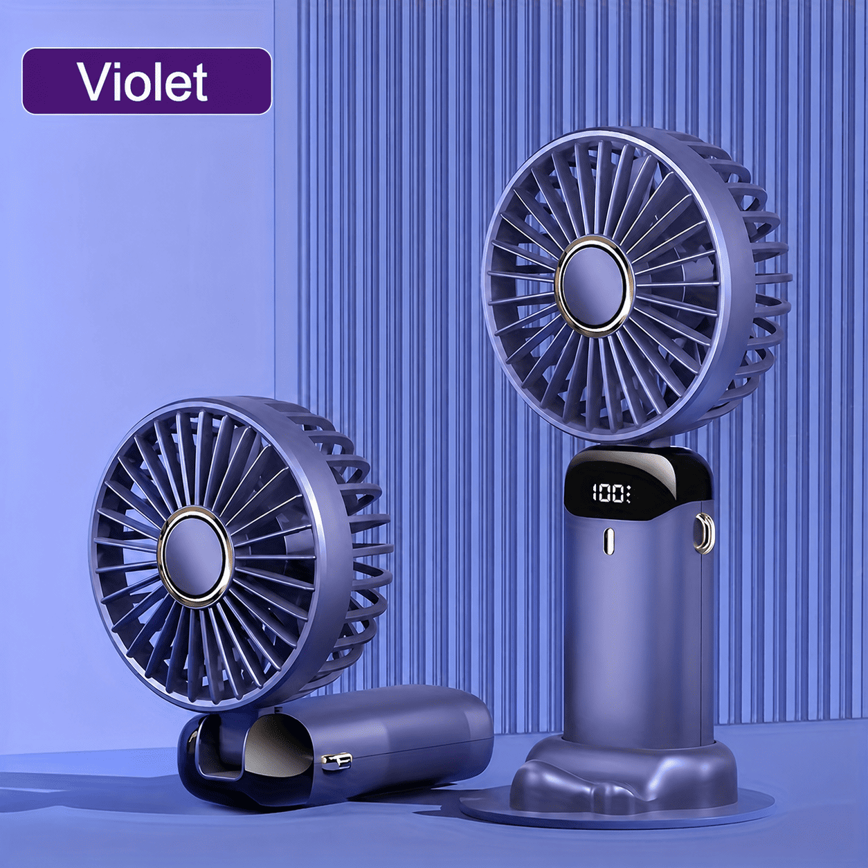 Mini Ventilateur Portable Rechargeable USB – Pliable, LED & 5 Vitesses